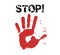 Handprint stop sign illustration