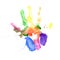 Handprint in vibrant colors