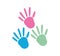 handprints color children cartoon icon design flat style