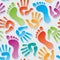 Handprints & footprints 3d seamless wallpaper.