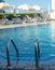 Handrails of a roof top swimming pool