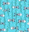 Handrawn cute fish pattern underwater vector