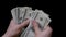 Hands Arrogantly Counts Money, Usd Banknotes, Hundred Dollar Bills