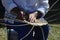 Hands of basket-maker working