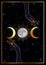 Hands blessing magic ritual- Pagan dark forces invocation with moon and constellations
