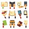 Hands with books. Holding book in hand, reading ebook and reader learning open textbook icon. Reading vector icons set