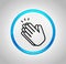 Hands clap icon round blue push button