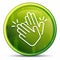 Hands clap icon spring bright natural green round button illustration