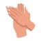 Hands clapping icon, colorful design