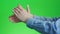 Hands clapping isolated green screen