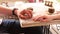 Hands of a couple in love. Female and male hand close-up.