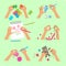 Hands craft. Handy workshop scrapbook project kids hands activity knitting embroidery drawing cutting with scissors