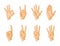 Hands deaf-mute different gestures human arm people communication message vector illustration.