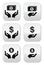 Hands with dollar banknote, coin vector icons set