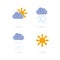 Hands draw meteo icons