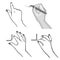 Hands drawing process