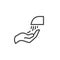 Hands drying line icon