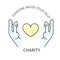 Hands embraces heart - charity, donation concept