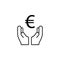 Hands, euro icon. Element of finance illustration. Signs and symbols icon can be used for web, logo, mobile app, UI, UX