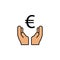 hands, euro icon. Element of finance illustration. Signs and symbols icon can be used for web, logo, mobile app, UI, UX