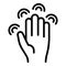 Hands fear icon outline vector. Panic attack