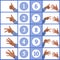 Hands figuring numbers one to ten