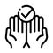 Hands Fingers Palms Up Approved Mark Vector Icon