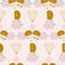 Hands, flowers and diamonds in a seamless pattern design