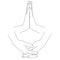 Hands folded in prayer, vector illustration