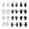 Hands gestures icons set isolated vector illustration