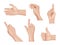 Hands gestures. Realistic human hands anatomy body parts palm and fingers decent vector hands collection isolated