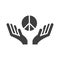 Hands giving peace, human rights day, silhouette icon design