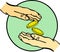 hands giving and receiving money vector