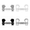 Hands in handcuffs Criminal concept Arrested punishment Bondage convict set icon grey black color vector illustration image solid