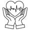 Hands with heart cardiology