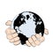 Hands hold planet earth. land conservation. ecology. vector illustration