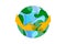 Hands hold the planet, the globe, the Earth. Beautiful illustration for design. The concept of environmental protection