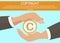 Hands Holding Copyright Symbol Web Banner Template