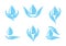 Hands holding a drop of water, icon set, concept of clean water consumption