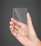 Hands holding futuristic transparent mobile phone