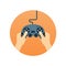 Hands holding gamepad - flat icon. Leisure gamer vector concept.