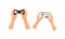 Hands Holding Gamepads or Controller Playing Video Game Vector Set