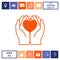 Hands holding heart - protection icon