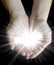 Hands Holding Radiating Light Power Hope and Happiness Spread Open