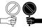 Hands holding signs symbol icons prohibition traffic