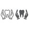 Hands holding tooth line and glyph icon