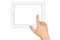 Hands Holding Working Blank Screen Tablet Pc