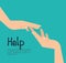 Hands human help icon