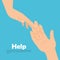 Hands human help icon