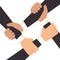 hands human teamwork isolated icon